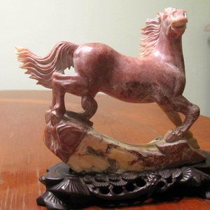 Antique Marble Horse on a Stand